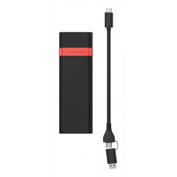 Verbatim M.2 NVMe SSD Enclosure Kit, SSD enclosure, M.2, PCI Express, 10 Gbit/s, USB connectivity, Black, Red