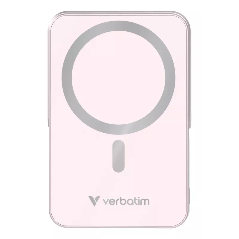 Verbatim Charge 'n' Go Magnetic Wireless Power Bank with stand - 10000 mAh Pink