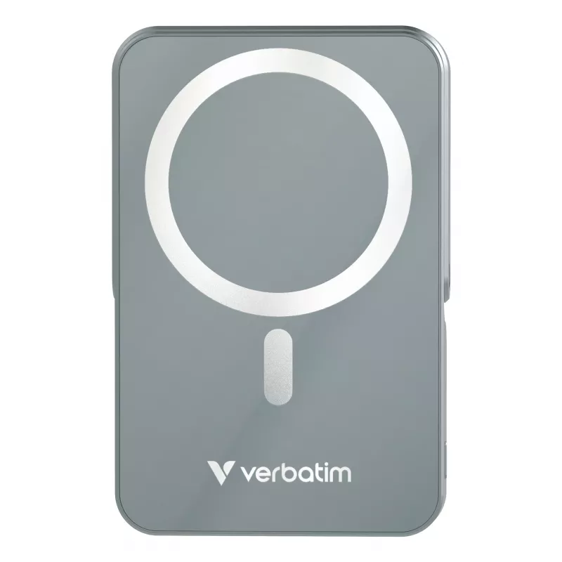 Verbatim Charge 'n' Go Magnetic Wireless Power Bank with stand - 10000 mAh Grey