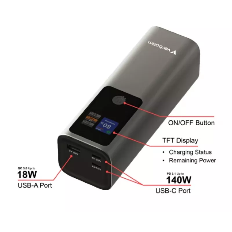 Portable Battery Verbatim Charge ´n´ Go Powerbank 27000mAh