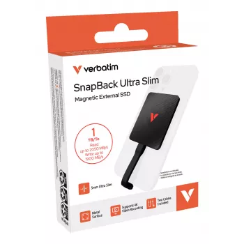 Verbatim SnapBack Ultra Slim SSD 1TB USB Type-C USB 3.2 Gen 2x2 Black
