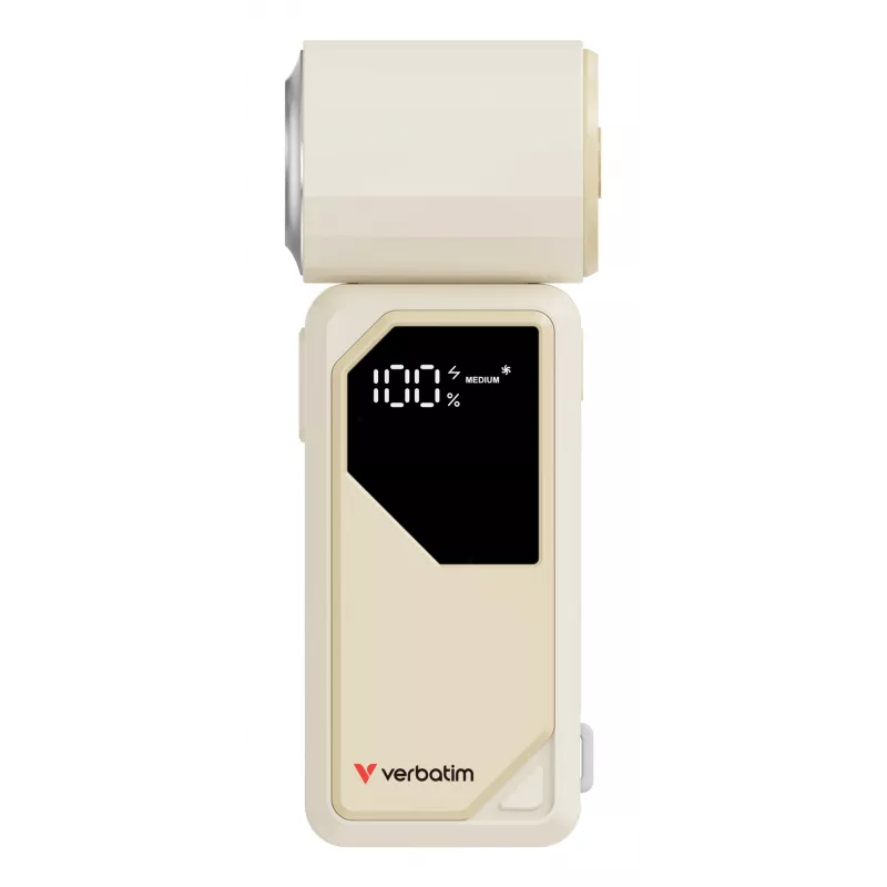 Verbatim Cool’n’Go AirJet Handheld Fan White/Silver, Silver, White, Handheld fan, 1 pc(s), 6 W, Lithium-Ion (Li-Ion), 3.7 V