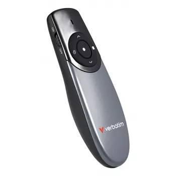 Verbatim Focus Wireless Presenter with Red Laser Pointer, RF, USB, 30 m, Black, Silver