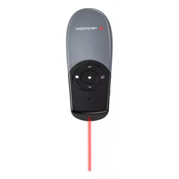 Verbatim Focus Wireless Presenter with Red Laser Pointer, RF, USB, 30 m, Black, Silver