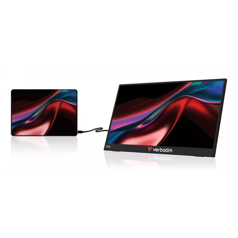 Verbatim Portable 15.6 inch FHD Monitor LIGHT, 39.6 cm (15.6 inch), LCD, 1920 x 1080 pixels, Full HD, 16:9, 10 ms