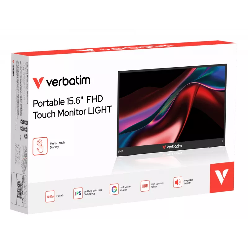 Portable monitor Verbatim 15.6 inch FHD Touch LCD 1920 x 1080