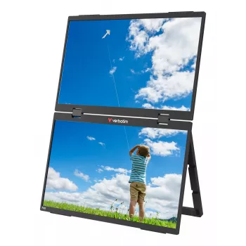 Verbatim Portable 15.6 inch FHD Dual Monitor Essentials, 39.6 cm (15.6 inch), LCD, 1920 x 1080 pixels, Full HD, 16:9, 10 ms