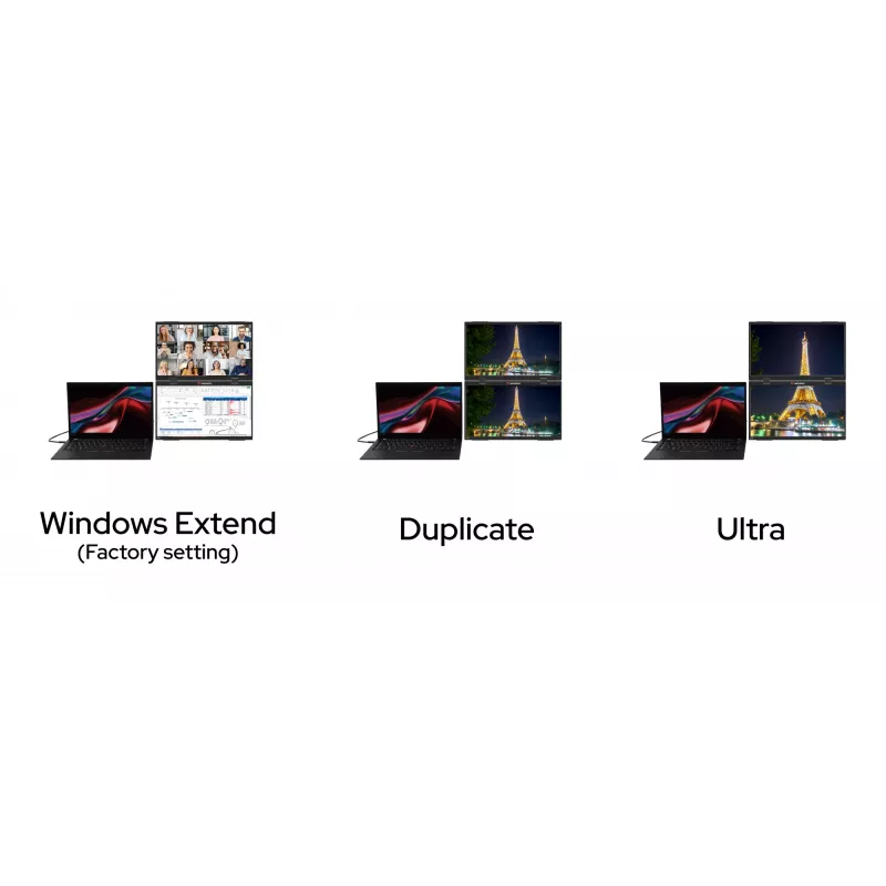 Verbatim Portable 15.6 inch FHD Dual Monitor Essentials, 39.6 cm (15.6 inch), LCD, 1920 x 1080 pixels, Full HD, 16:9, 10 ms