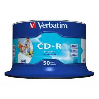 Verbatim CD-R AZO Wide Inkjet Printable no ID 700 MB 52x 50 pc(s)