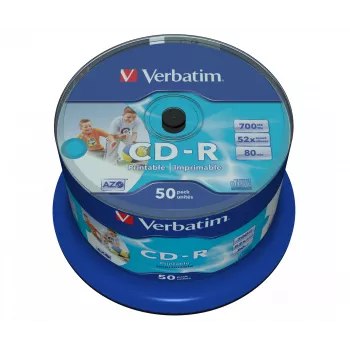 Verbatim CD-R AZO Wide Inkjet Printable no ID 700 MB 52x 50 pc(s)