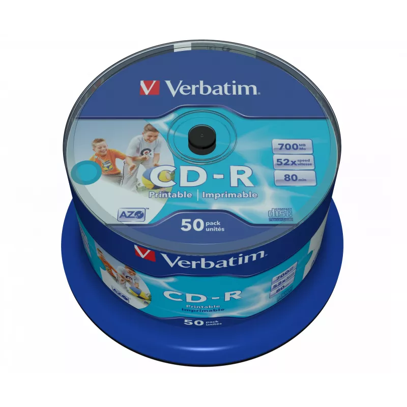 Verbatim CD-R AZO Wide Inkjet Printable no ID 700 MB 52x 50 pc(s)
