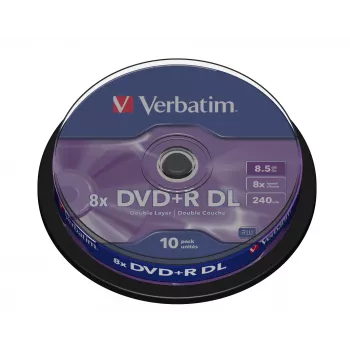 Verbatim VB-DPD55S1, DVD+R DL, 120 mm, Spindle, 10 pc(s), 8.5 GB