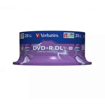 Verbatim DVD+R Double Layer 8x Matt Silver 25pk Spindle