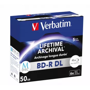 BD-R DL Verbatim MDISC 50 GB 5 pcs 6x Write Speed