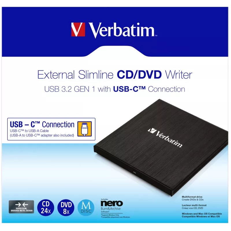Verbatim 43886 optical disc drive DVD±RW Black