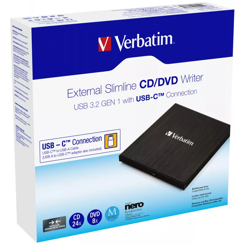 Verbatim 43886 optical disc drive DVD±RW Black