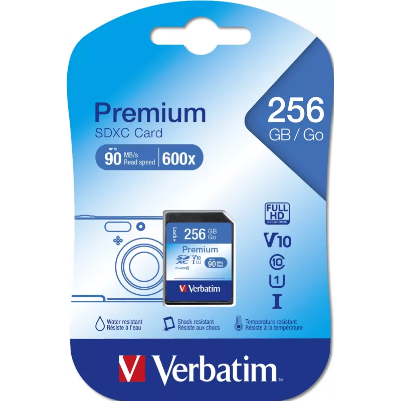 Flash Memory Verbatim Premium 256 GB SDXC UHS-I Class 10