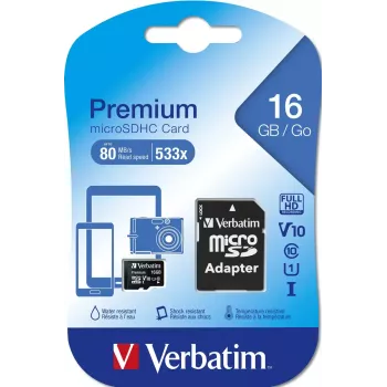 MicroSDHC Verbatim Premium 16GB Class 10 Black