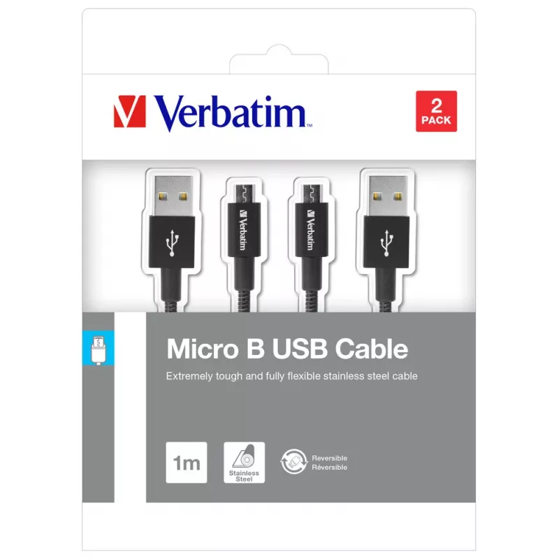 Verbatim 48874 USB cable USB 3.2 Gen 1 (3.1 Gen 1) 1 m Micro-USB A USB A Black