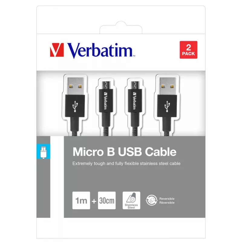 Verbatim 48875 USB cable USB 3.2 Gen 1 (3.1 Gen 1) 1 m Micro-USB A USB A Black