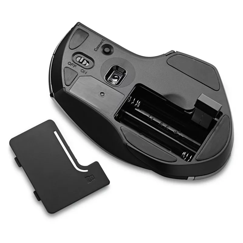 Verbatim 8-Button Wireless Blue LED Mouse, Blue LED, RF Wireless, 1600 DPI, Black, Grey