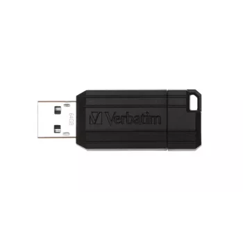 Verbatim PinStripe - USB Drive 64 GB - Black, 64 GB, USB Type-A, 2.0, 10 MB/s, Slide, Black