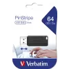 Verbatim PinStripe - USB Drive 64 GB - Black, 64 GB, USB Type-A, 2.0, 10 MB/s, Slide, Black