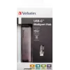 Verbatim 49141 laptop dock/port replicator USB 3.2 Gen 1 (3.1 Gen 1) Type-C Black, Silver
