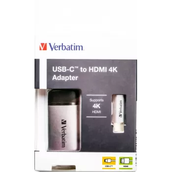 Verbatim 49143 video cable adapter 0.1 m USB Type-C HDMI Black, Silver