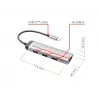 Verbatim USB-C Multiport Hub Four port USB 3.2 Gen 1, USB 3.2 Gen 1 (3.1 Gen 1) Type-C, USB 3.2 Gen 1 (3.1 Gen 1) Type-A, 5000 Mbit/s, Grey, Aluminium, Plastic, 0.15 m