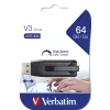Verbatim V3 - USB 3.0 Drive 64 GB - Black, 64 GB, USB Type-A, 3.2 Gen 1 (3.1 Gen 1), Capless, Black, Grey