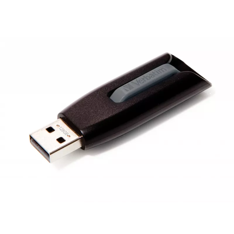 Verbatim V3 - USB 3.0 Drive 128 GB - Black, 128 GB, USB Type-A, 3.2 Gen 1 (3.1 Gen 1), 80 MB/s, Slide, Black
