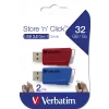 Verbatim Store 'n' Click - USB 2.0 Drive 3.2 GEN1 - 2x32 GB - Red/Blue