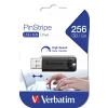 Verbatim PinStripe 3.0 - USB 3.0 Drive 256GB  - Black, 256 GB, USB Type-A, 3.2 Gen 1 (3.1 Gen 1), Slide, 7 g, Black