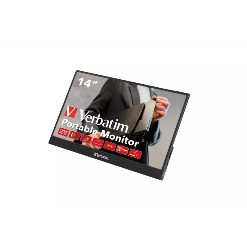 Verbatim 49590 computer monitor 35.6 cm (14 inch) 1920 x 1080 pixels Full HD LCD Black