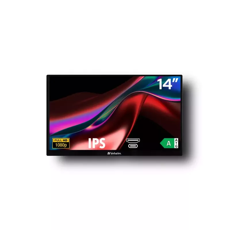 Verbatim 49590 computer monitor 35.6 cm (14 inch) 1920 x 1080 pixels Full HD LCD Black