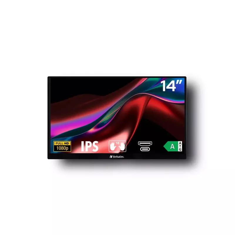 Verbatim 49591 computer monitor 35.6 cm (14 inch) 1920 x 1080 pixels Full HD LCD Touchscreen Black