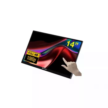 Verbatim 49591 computer monitor 35.6 cm (14 inch) 1920 x 1080 pixels Full HD LCD Touchscreen Black