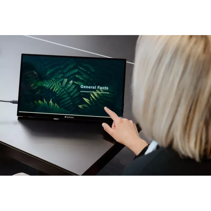 Verbatim 49592 computer monitor 39.6 cm (15.6 inch) 1920 x 1080 pixels Full HD LCD Touchscreen Black