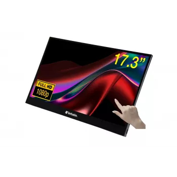 Verbatim 49593 computer monitor 43.9 cm (17.3 inch) 1920 x 1080 pixels Full HD LCD Touchscreen Black