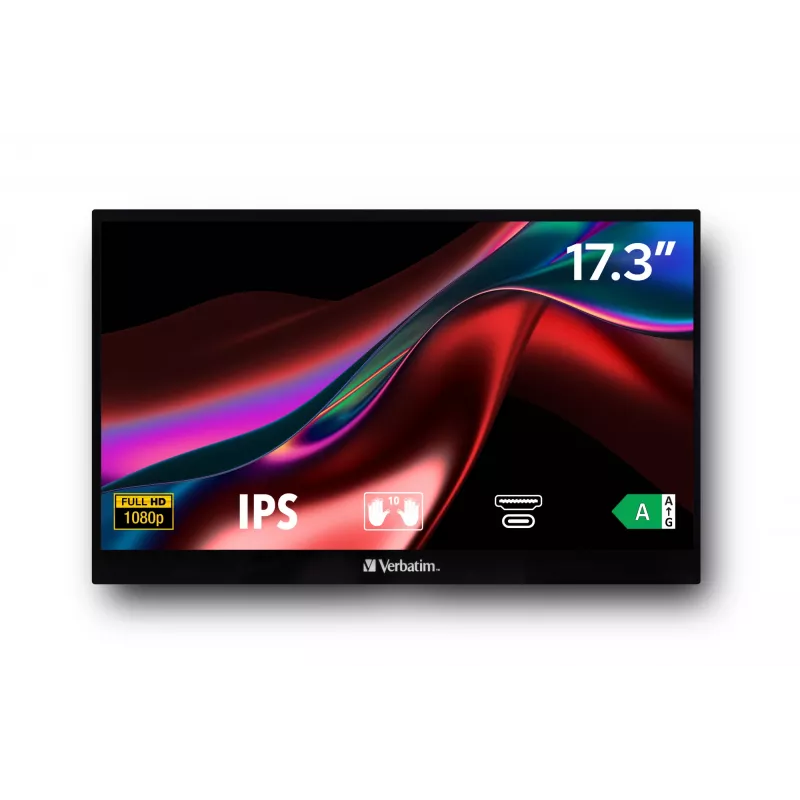 Verbatim 49593 computer monitor 43.9 cm (17.3 inch) 1920 x 1080 pixels Full HD LCD Touchscreen Black
