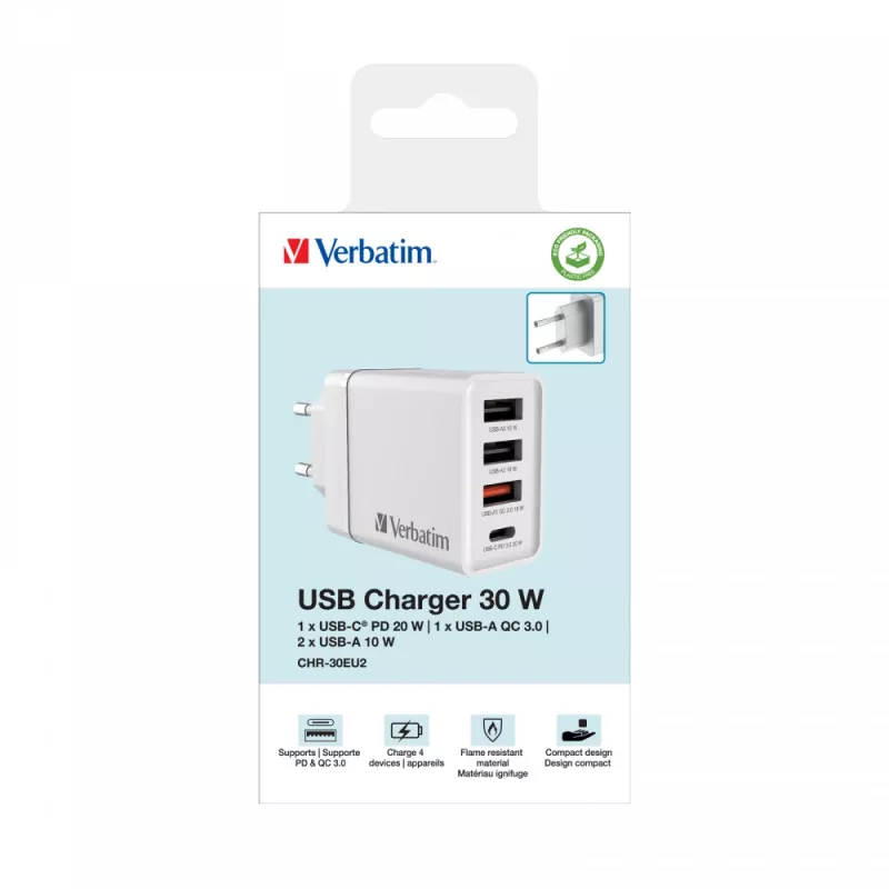 Verbatim 49700 Universal White AC Fast charging Indoor