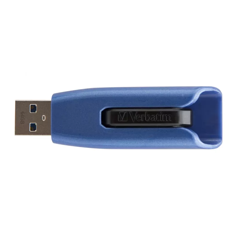 Verbatim V3 MAX - USB 3.0 Drive 64 GB - Blue, 64 GB, USB Type-A, 3.2 Gen 1 (3.1 Gen 1), Slide, 10 g, Blue