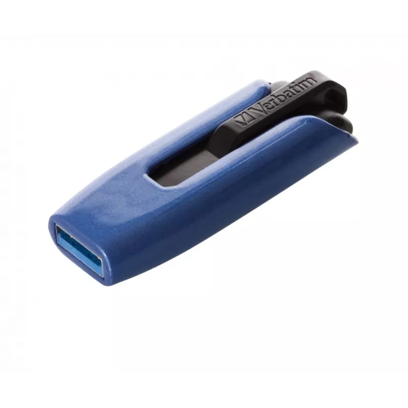 Verbatim V3 MAX - USB 3.0 Drive 128 GB - Blue, 128 GB, USB Type-A, 3.2 Gen 1 (3.1 Gen 1), 175 MB/s, Slide, Black, Blue