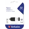 Verbatim Nano - USB 2.0 Drive Drive con Adattatore Micro USB da 32 GB - Black