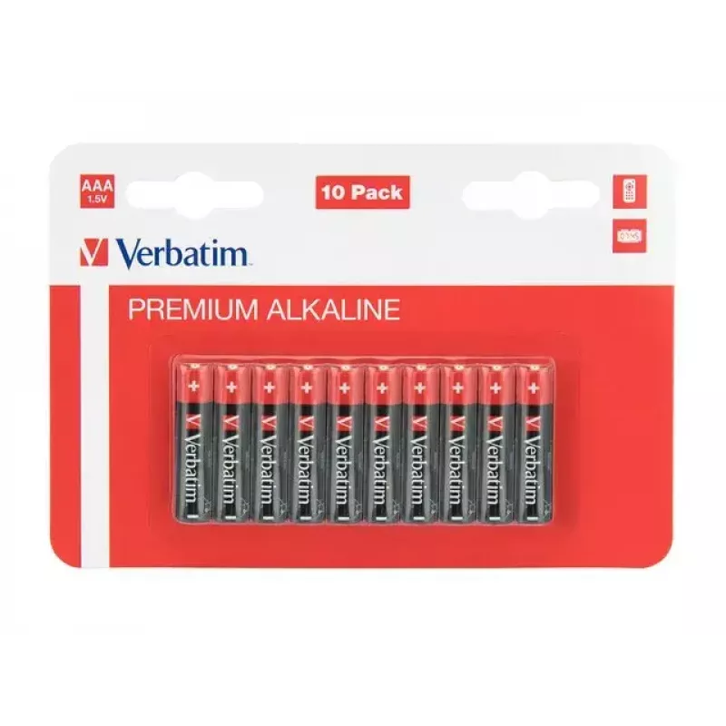 Verbatim AAA Alkaline Batteries, 1.5V, 10pcs Verbatim black / V49874