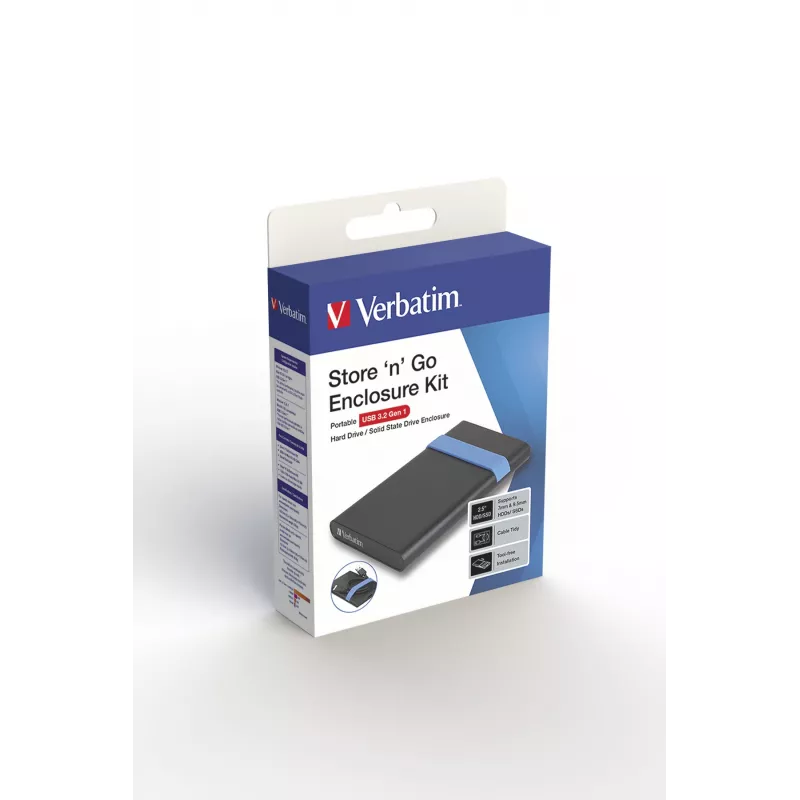 Verbatim Store'N'Go Enclosure Kit HDD/SSD enclosure Black, Blue 2.5 inch