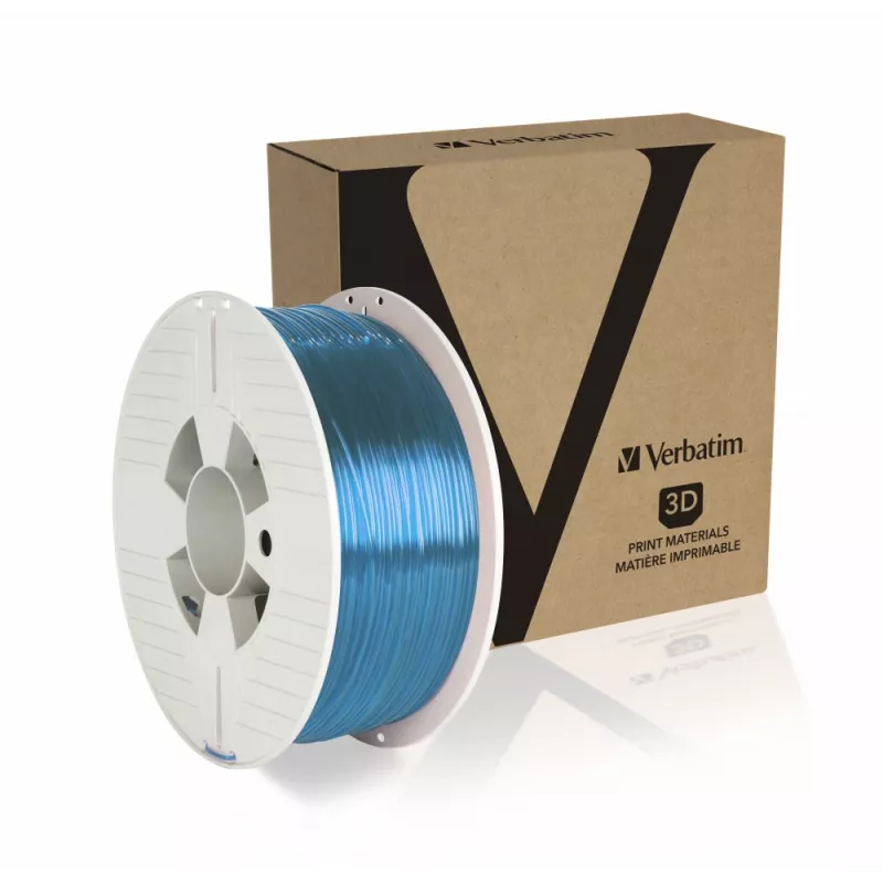 Verbatim 55056 3D printing material Polyethylene Terephthalate Glycol (PETG) Blue, Transparent 1 kg