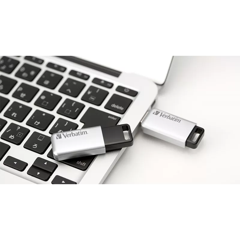 Verbatim Secure Pro - USB 3.0 Drive 16 GB - Silver, 16 GB, USB Type-A, 3.2 Gen 1 (3.1 Gen 1), Capless, Silver