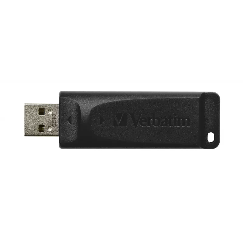 Verbatim Slider - USB Drive 64 GB - Black, 64 GB, USB Type-A, 2.0, 10 MB/s, Slide, Black
